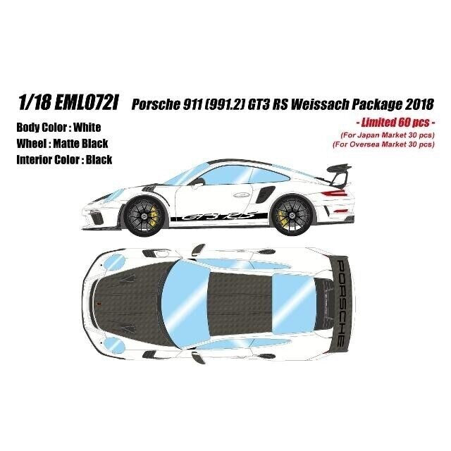 Make Up EIDOLON EML072I 1/18 Porsche 911 991.2 GT3 RS Weissach Package 2018