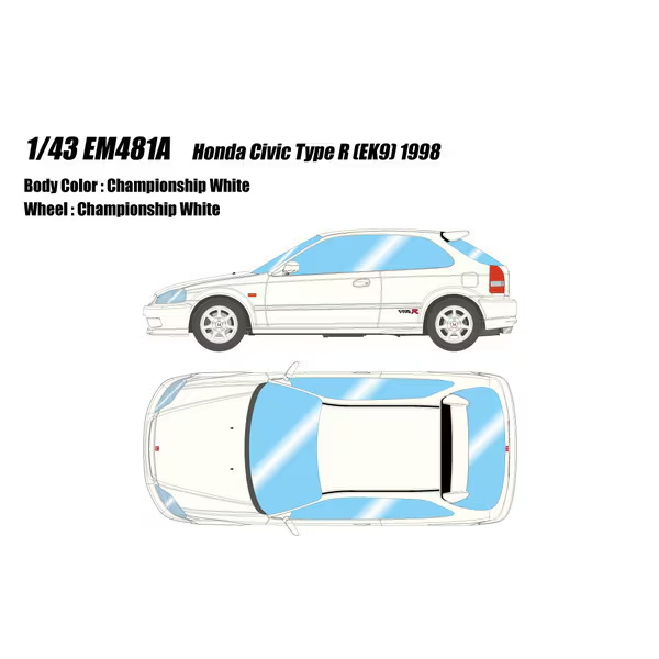 Make Up Eidolon EM481A 1/43 Honda Civic Type R EK9 1998 Championship White