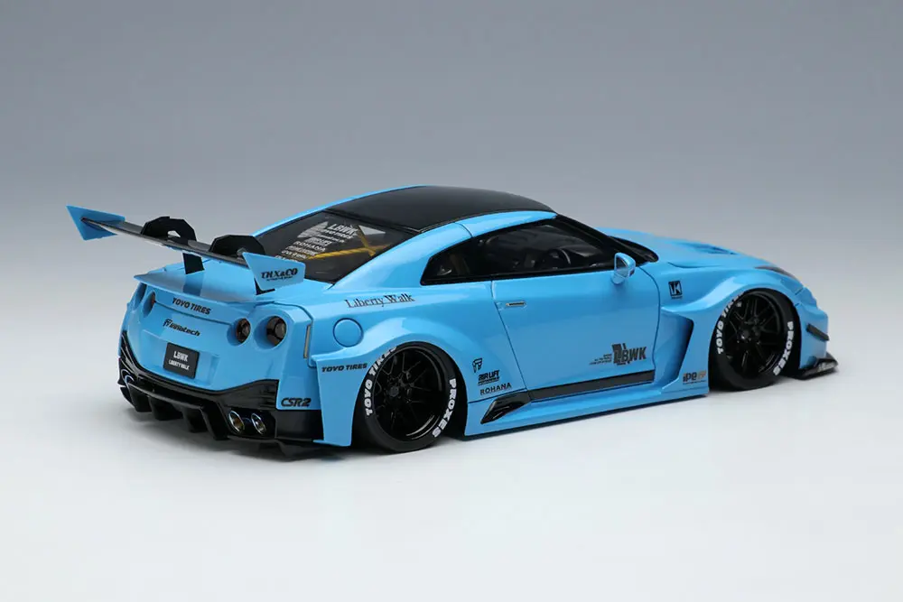 Make Up EIDOLON LB014B 1/43 LB Silhouette Works 35GT-RR GT Wing Pearl Light Blue