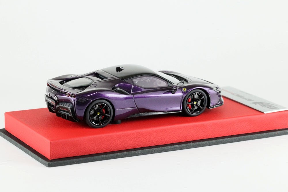BBR RACE43-132 1/43 Ferrari SF90 Stradale Violet Red Leather Base Ltd 20pcs