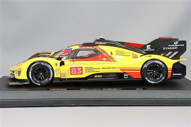Bburago K18-16304Y 1/18 Ferrari 499P #83 AF Corse Le Mans 2024 Yellow Diecast