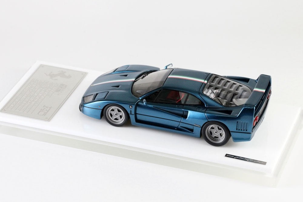 SCM Model 1/43 Ferrari F40 1987 Chrome Mirage Blue Ltd 30pcs Resin