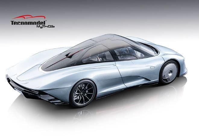 Tecno Model T18-EX08A 1/18 McLaren Speedtail 2019 Ice Silver Geneva Show Resin
