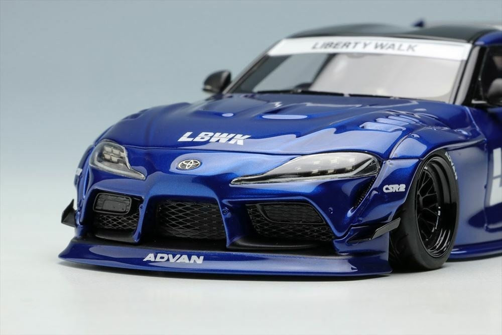 Make Up EIDOLON LB017C 1/43 LB-WORKS GR Supra Candy Blue Metallic LD97 Wheels