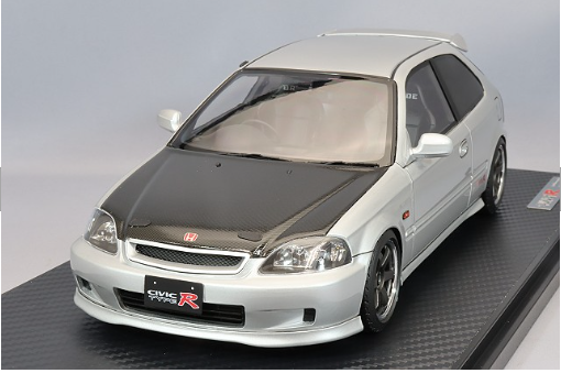 Ignition Model IG2678 1/18 Honda Civic EK9 Type R Silver TE37 15in