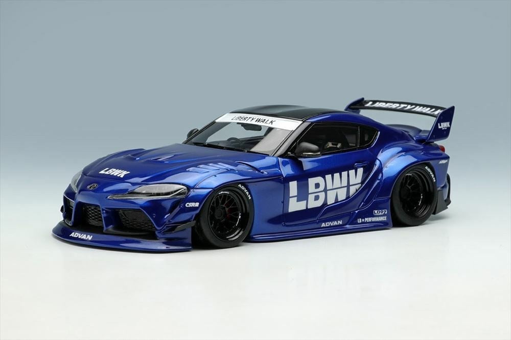Make Up EIDOLON LB017C 1/43 LB-WORKS GR Supra Candy Blue Metallic LD97 Wheels