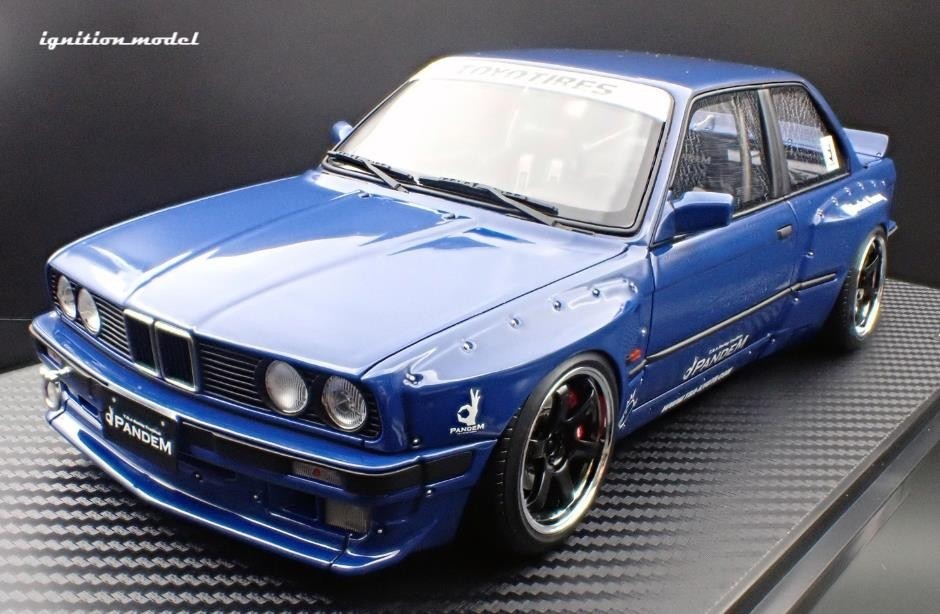 Ignition Model IG3712 1/18 BMW Pandem 30 Blue TE37 Wheels Black