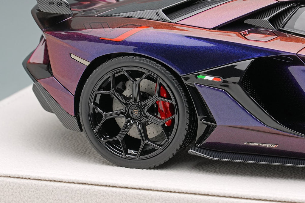 Make Up EIDOLON EML025J 1/18 Lamborghini Aventador SVJ 2018 Blu Hal LeirionWheel
