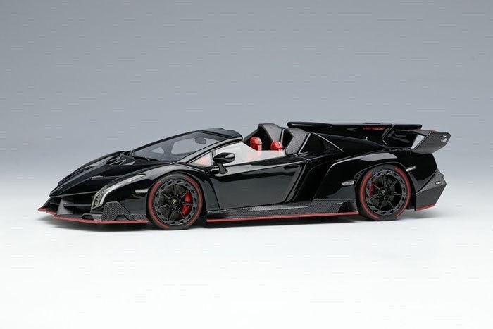 EIDOLON EM451C 1/43 Lamborghini Veneno Roadster 2015 Black Red Stripe Resin