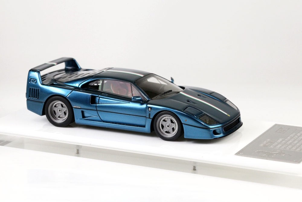 SCM Model 1/43 Ferrari F40 1987 Chrome Mirage Blue Ltd 30pcs Resin