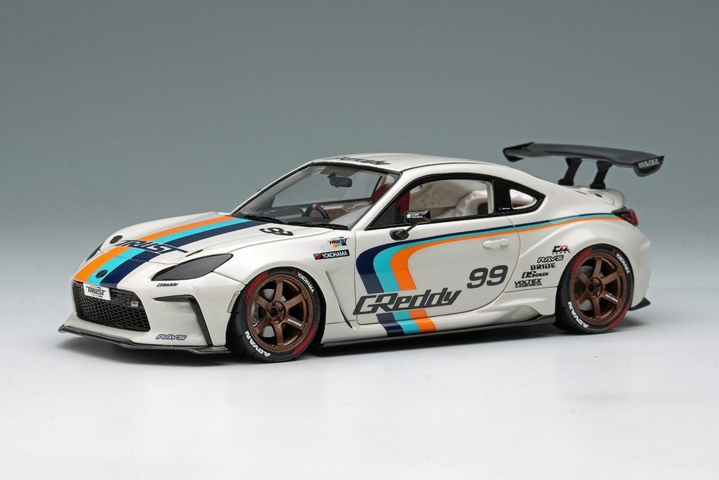 EIDOLON EM664 1/43 Trust Greddy GR86 Turbo Crystal White Pearl 2023 Tokyo Salon