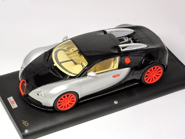 MR Collection BUG01AB4 1/18 Bugatti Veyron 16.4 Silver Black Red Wheels Ltd 25pc