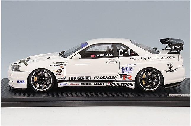 Ignition Model IG3849 1/18 Nissan Top Secret BNR34 GT-R 2002 White