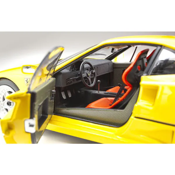 Kyosho KS08416Y 1/18 Ferrari F40 Yellow Die-cast Model Car – High Quality