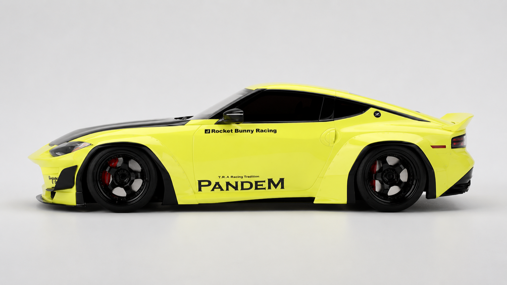 Top Speed TS0529 1/18 Pandem Nissan Z RZ34 2023 Ikazuchi Yellow Rocket Bunny