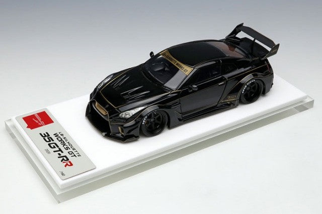 Make Up EIDOLON LB012G 1/43 LB-Silhouette Works GT 35GT-RR Black Gold Stripe