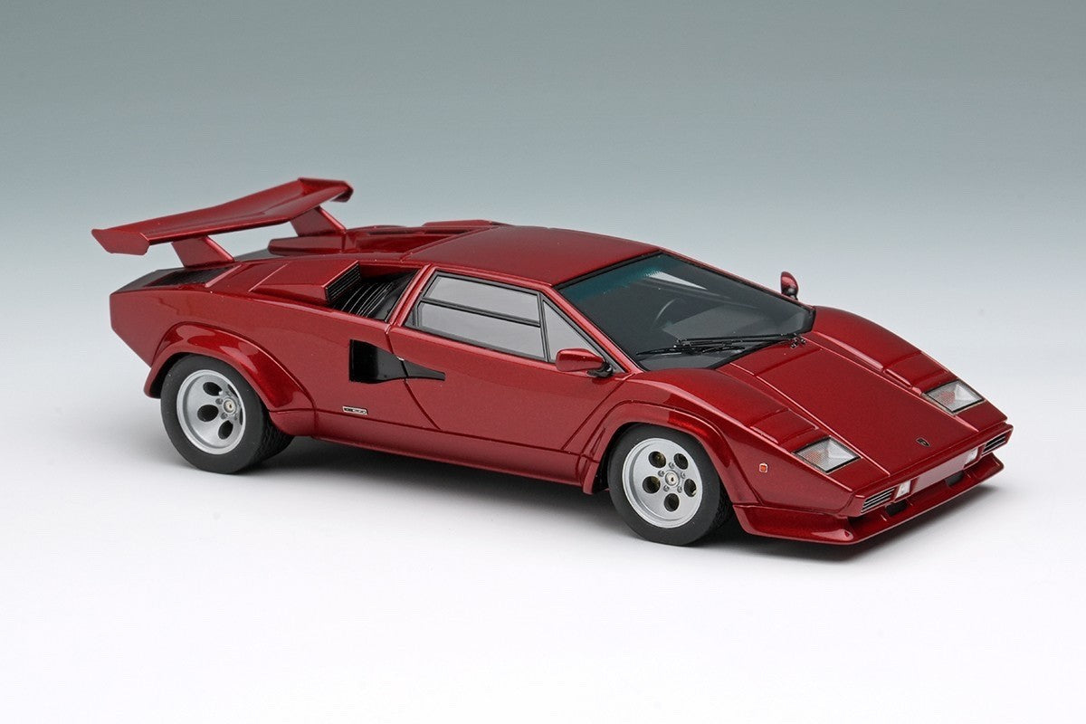 Make UpEIDOLON EM432L 1/43 Lamborghini Countach LP400S 1980 w Rear Wing Burgundy