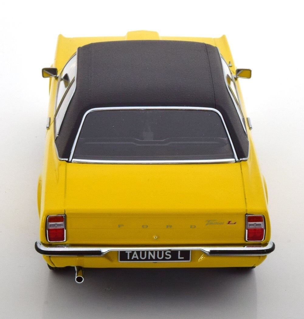KK scale KKDC180973 1/18 Ford Taunus L Sedan 1971 Yellow/Black Die-cast