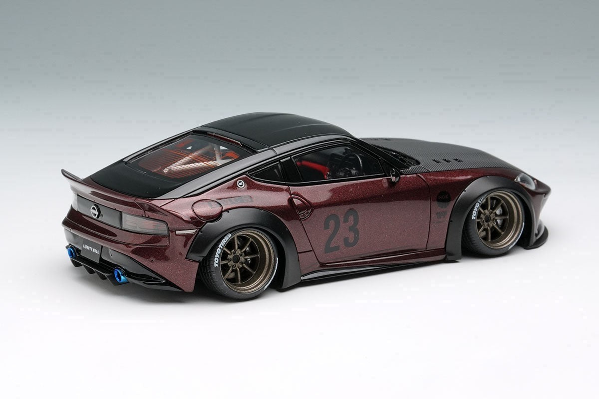 Make Up EIDOLON LB023E 1/43 Nissan Z RZ34 Burgundy Watanabe 8-Spoke Wheels