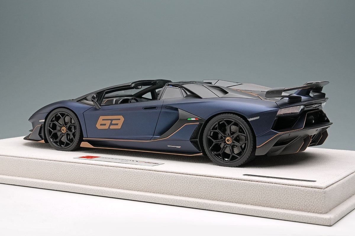 Make Up EIDOLON EML030J 1/18 Lamborghini Aventador SVJ 63 Roadster Blue Emera