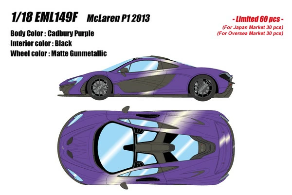 Make Up EIDOLON EML149F 1/18 McLaren P1 2013 Cadbury Purple Limited 60pcs
