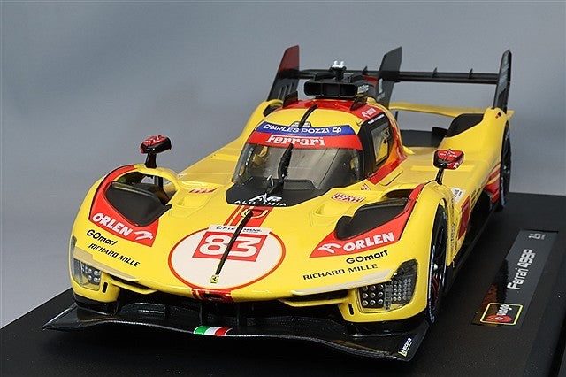 Bburago K18-16304Y 1/18 Ferrari 499P #83 AF Corse Le Mans 2024 Yellow Diecast