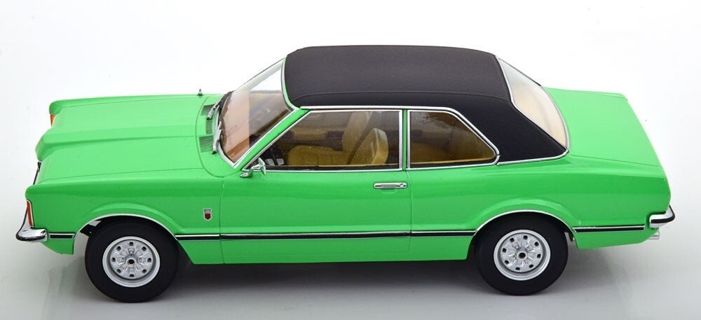 KK Scale KKDC180971 1/18 Ford Taunus GXL Sedan 1971 Light Green/Black Diecast