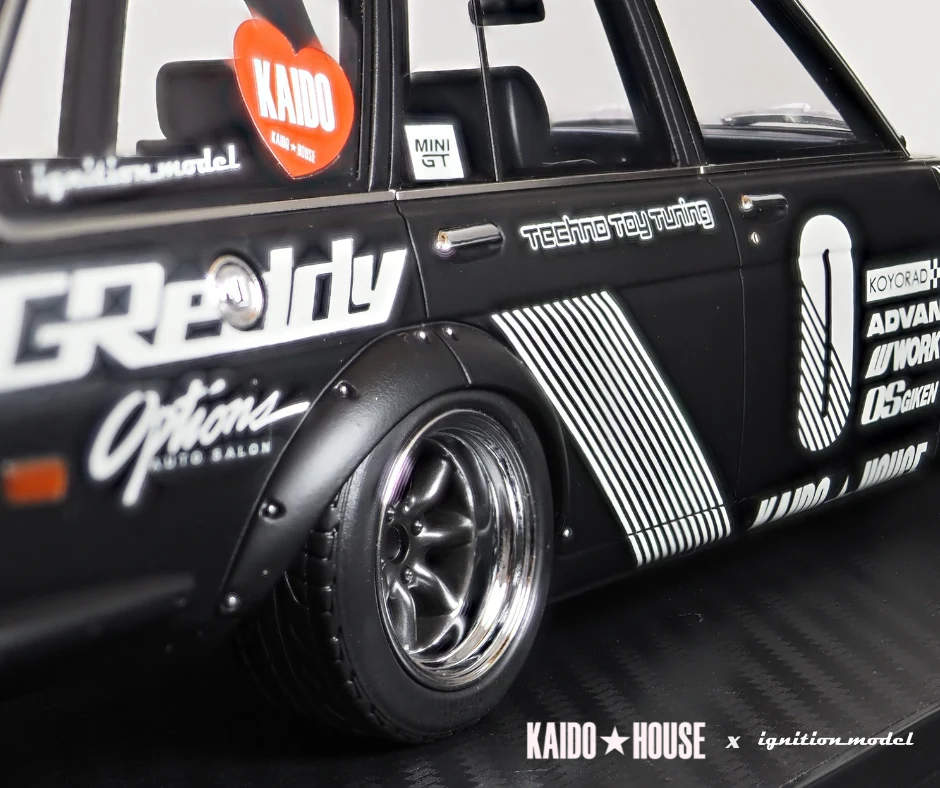 Ignition Model IG3150 1/18 KAIDO HOUSE Jun Imai Datsun 510 Wagon Black Resin