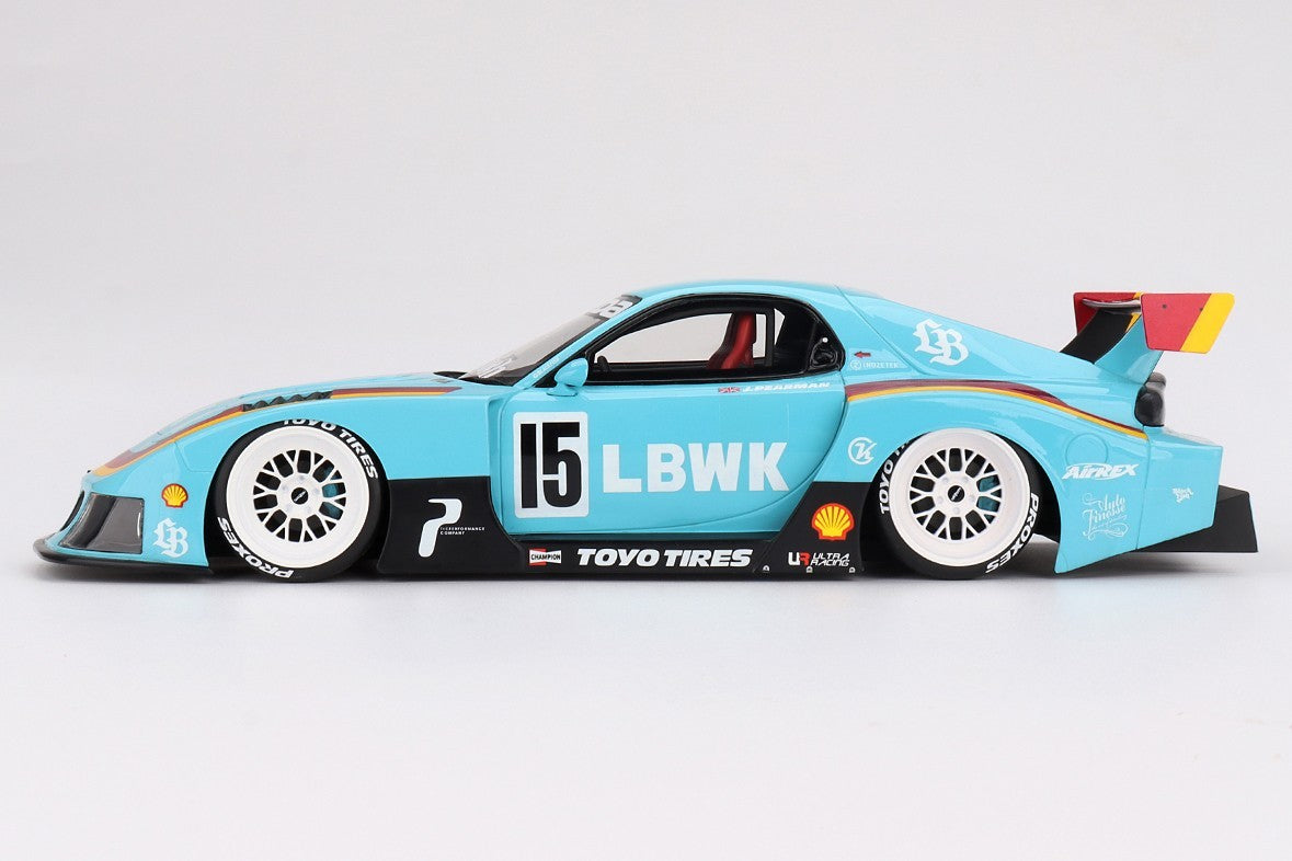 Top Speed TS0543 1/18 Mazda RX-7 LB-Super Silhouette Liberty Walk Light Blue RHD