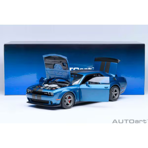 AUTOart 71767 1/18 Dodge Challenger SRT Super Stock 2023 Blue Diecast