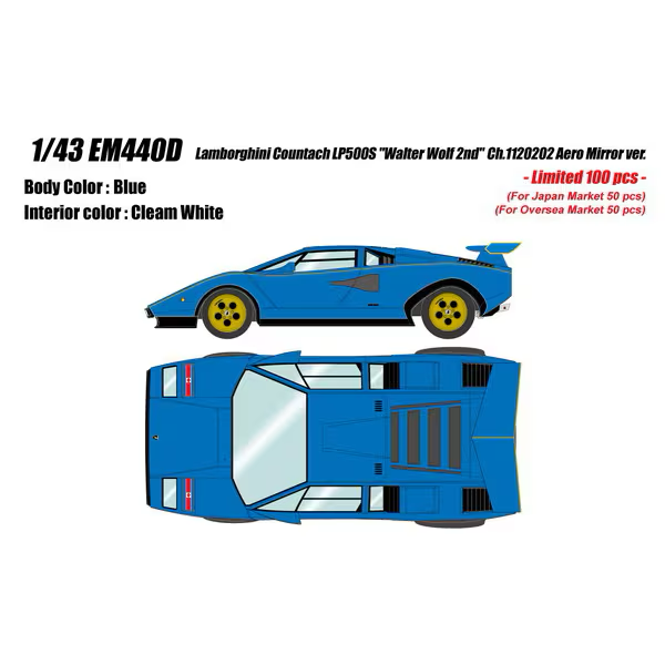 Make Up Eidolon EM440D 1/43 Lamborghini Countach LP500S Walter Wolf 2nd Ch