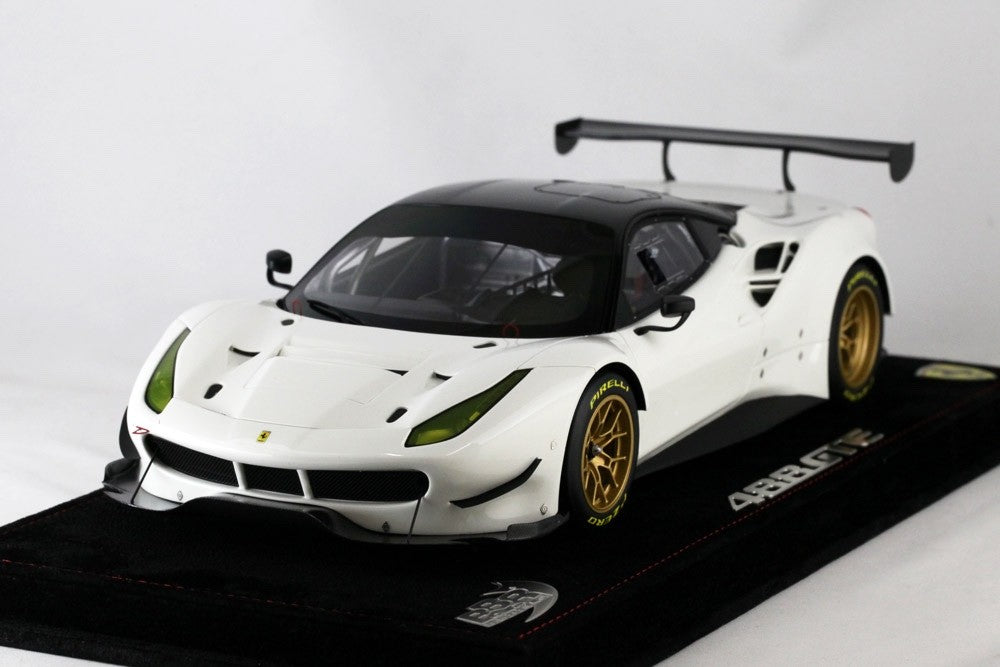 BBR P18122CVS 1/18 Ferrari 488 GTE 2016 Avus White Black Roof Resin Limited 12pc