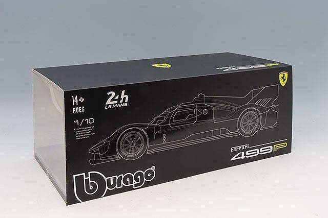 Bburago K18-16313Y 1/18 Ferrari 499P #83 Le Mans 2024 Yellow Diecast w/Case