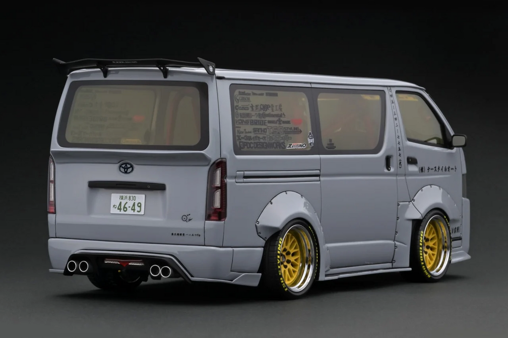 Ignition Model IG3120 1/18 T.S.D WORKS Toyota Hiace Wide Body Gray Resin