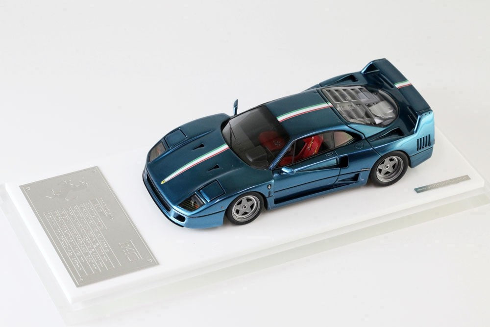 SCM Model 1/43 Ferrari F40 1987 Chrome Mirage Blue Ltd 30pcs Resin