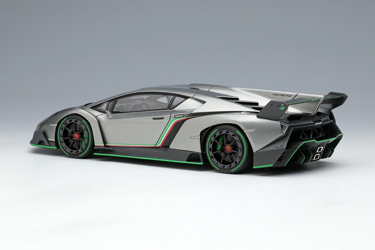 EIDOLON EM449C 1/43 Lamborghini Veneno 2013 Metallic Gray Green Accent Resin Car
