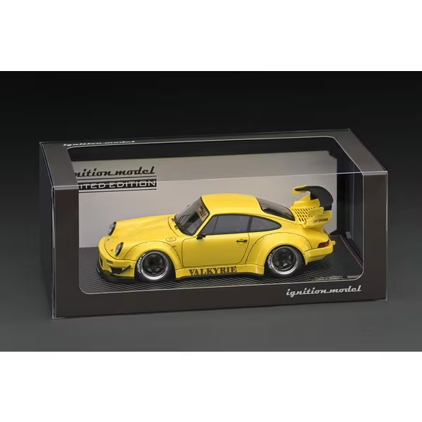 ignition model IG2482 1/18 Porsche 911 RWB 930 (Yellow) with RWB 964 with Engine