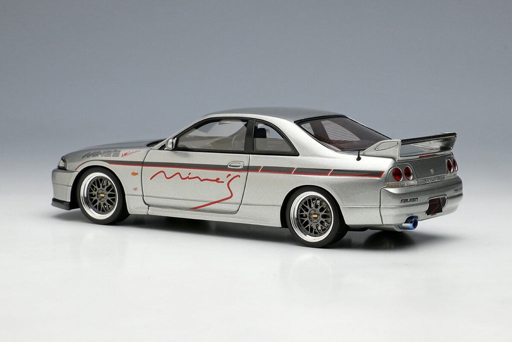 Make Up EIDOLON EM645A 1/43 Mine’s Skyline GT‑R BCNR33 Sonic Silver (Resin-Cast)
