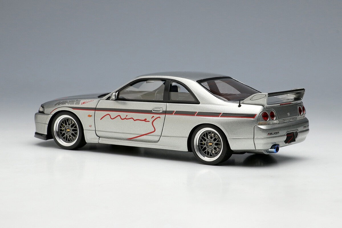 Make Up EIDOLON EM645A 1/43 Mine’s Skyline GT‑R BCNR33 Sonic Silver (Resin-Cast)