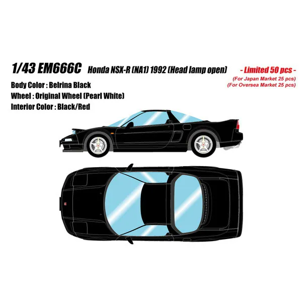 Make Up EIDOLON EM666C 1/43 Honda NSX-R NA1 1992 Headlamp Open Berlina Black