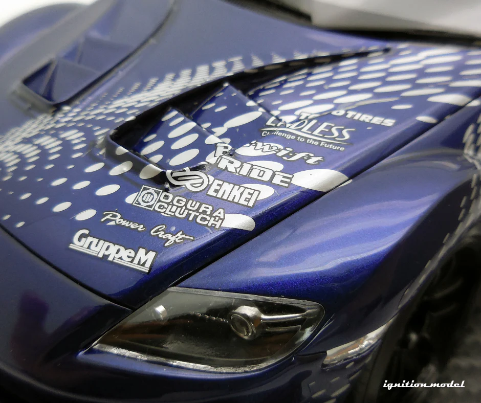 Ignition Model IG3243 1/18 RE Amemiya Mazda RX-8 SE3P Blue Resin w/ Figure