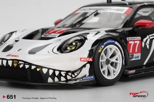 Top Speed TS0651 1/18 Porsche 911 GT3 R 2025 IMSA Petit Le Mans #77 AO Racing