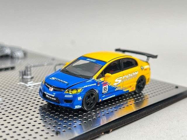 MOTORHELIX FS-M90308DZSAE 1/64 Honda Civic Type R FD2 Spoon w/ 1/18 K20A Engine