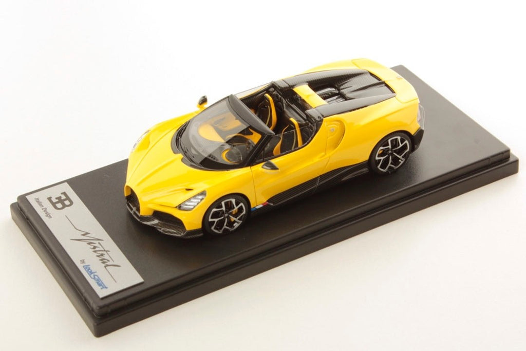 Looksmart LS544B 1/43 Bugatti W16 Mistral 2023 Yellow Roadster Resin