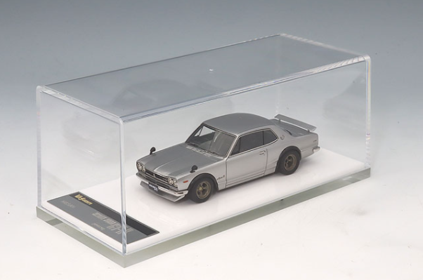 Make Up VISION VM244A 1/43 Skyline 2000 GT-R KPGC10 1971 Silver with Spoiler
