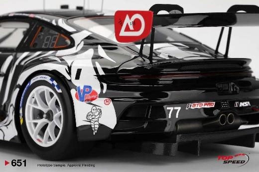Top Speed TS0651 1/18 Porsche 911 GT3 R 2025 IMSA Petit Le Mans #77 AO Racing