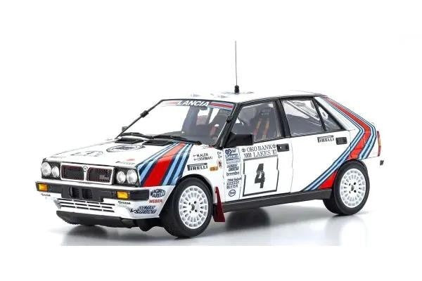 Kyosho KS08960B 1/18 Lancia Delta HF 4WD 1000 Lakes Team Lancia 1987 #4 White