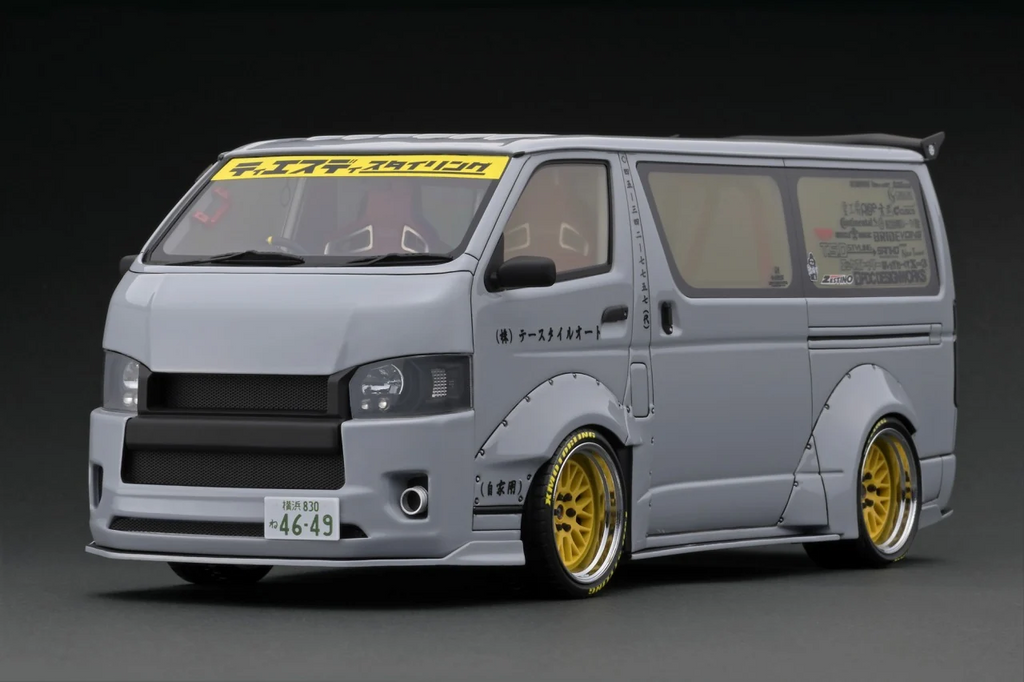 Ignition Model IG3120 1/18 T.S.D WORKS Toyota Hiace Wide Body Gray Resin