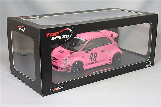 TOP SPEED TS0607 1/18 Abarth 595 LB-WORKS x Abas Works Pink