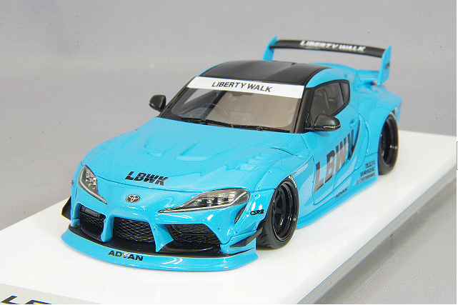 Make Up EIDOLON LB013B 1/43 LB-WORKS GR Supra Light Blue Pearl 6-Spoke Wheels